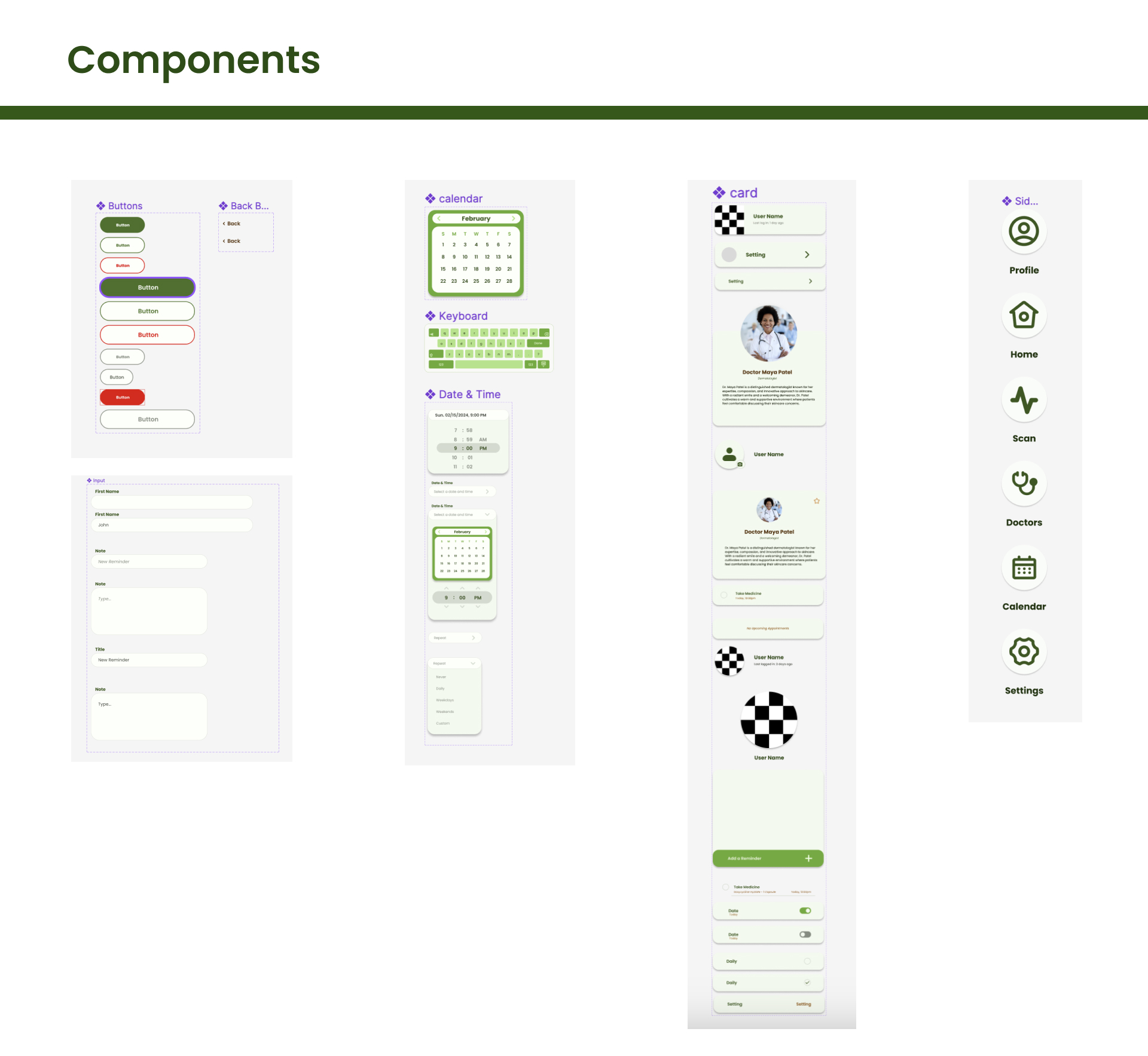 Components for Dermaview design