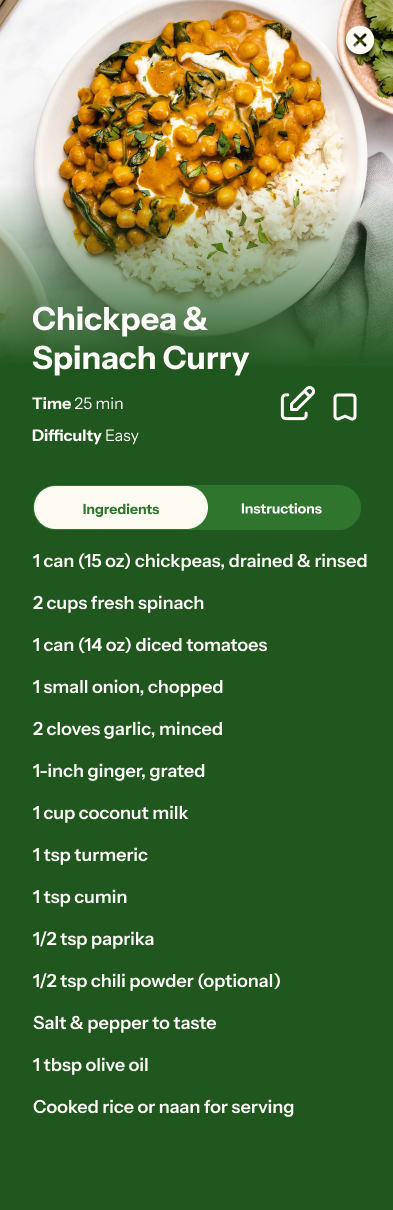 High fidelity app design for Dishable events page