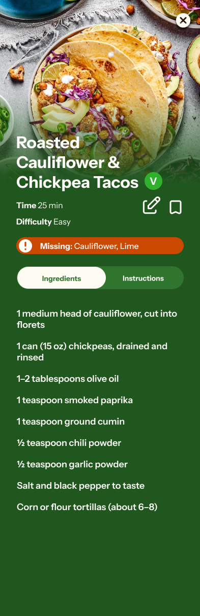 High fidelity app design for Dishable events page