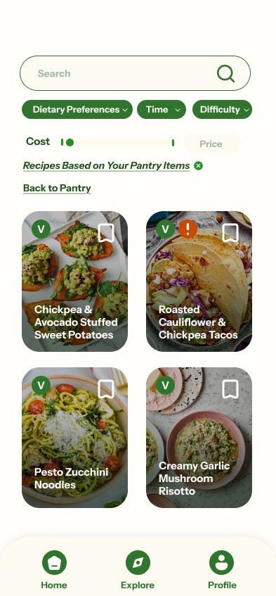 High fidelity app design for Dishable places page