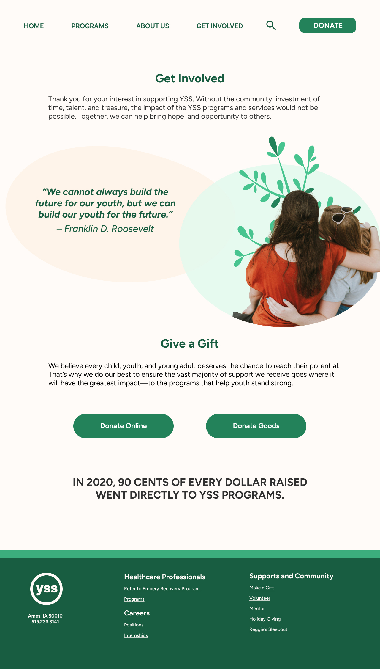 YSS Donor Page Design